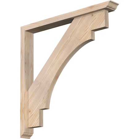 Ekena Millwork Merced Traditional Smooth Bracket w/ Offset Brace, Douglas Fir, 3 1/2"W x 30"D x 30"H BKT0402X30X30MRC01SDF